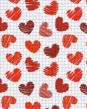 Das Valentine's Day Drawn Hearts Wallpaper 176x220