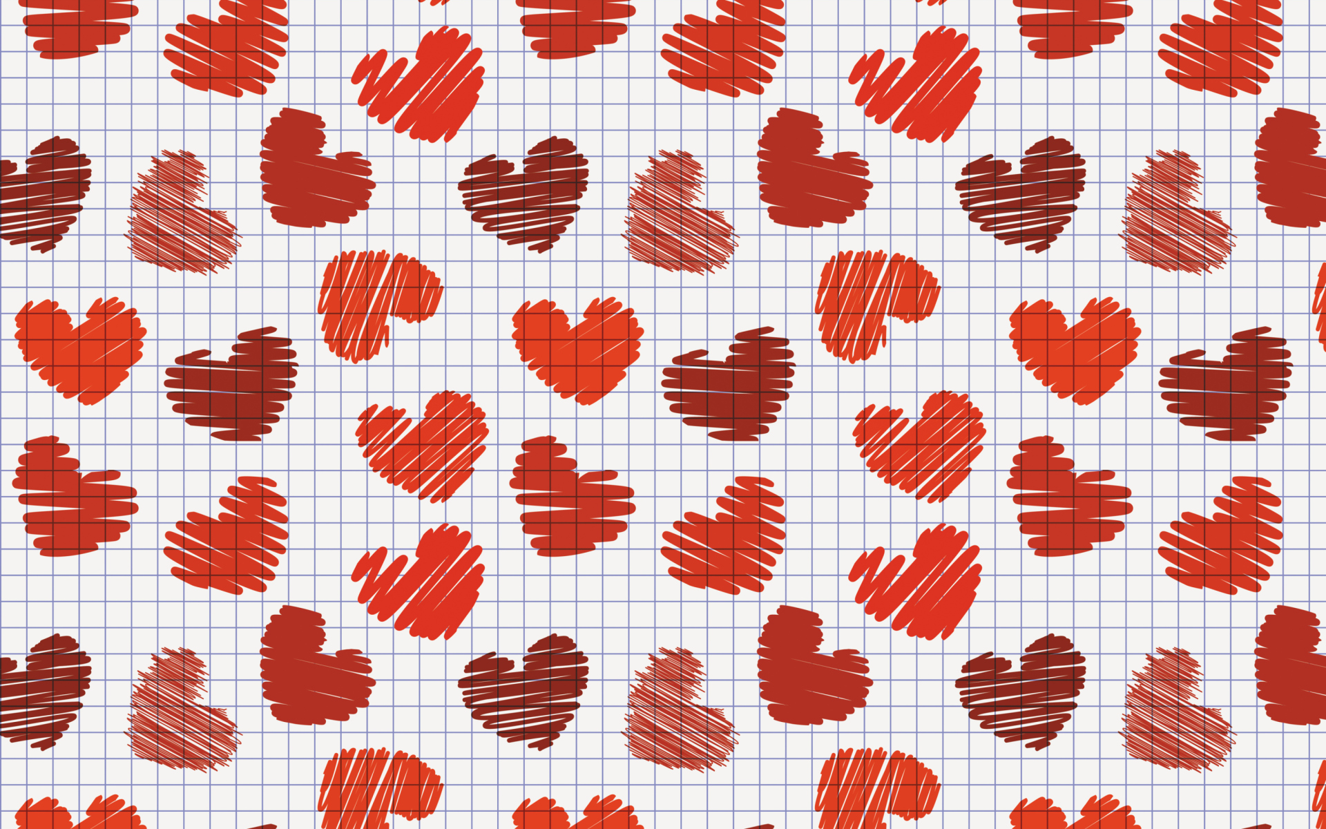 Das Valentine's Day Drawn Hearts Wallpaper 1920x1200