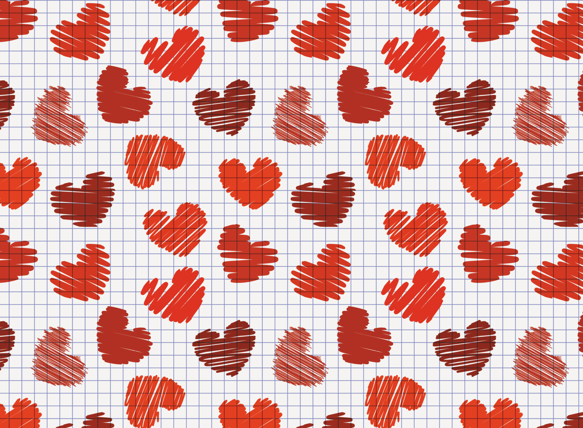 Das Valentine's Day Drawn Hearts Wallpaper 1920x1408