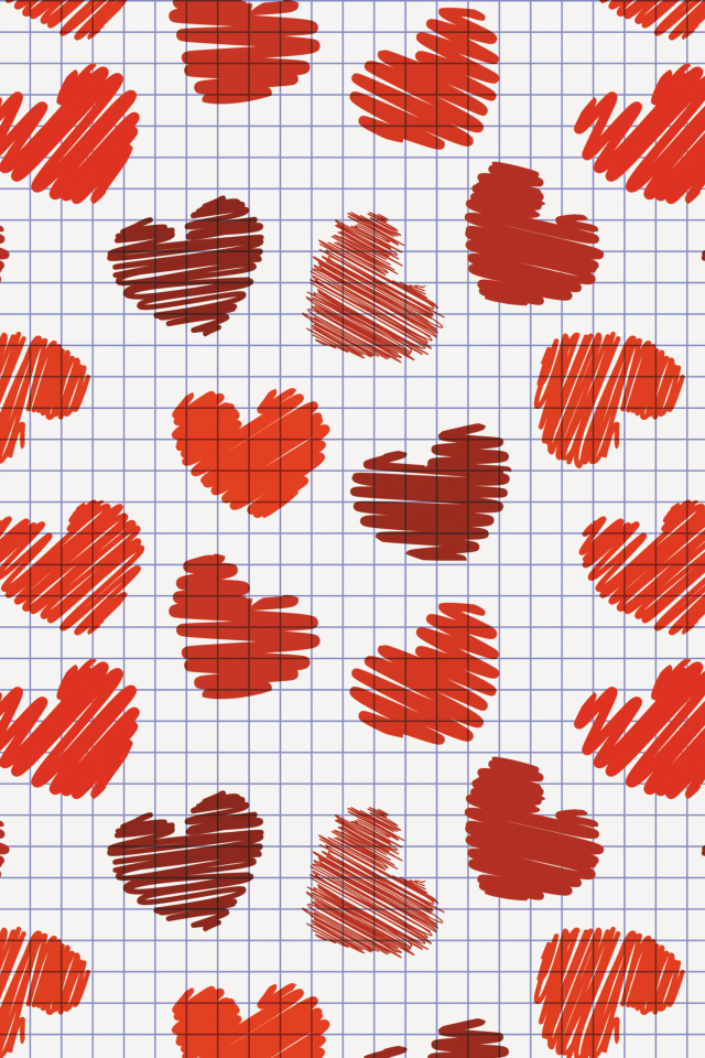 Screenshot №1 pro téma Valentine's Day Drawn Hearts 640x960
