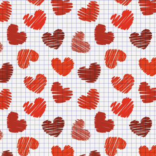 Kostenloses Valentine's Day Drawn Hearts Wallpaper für 1024x1024