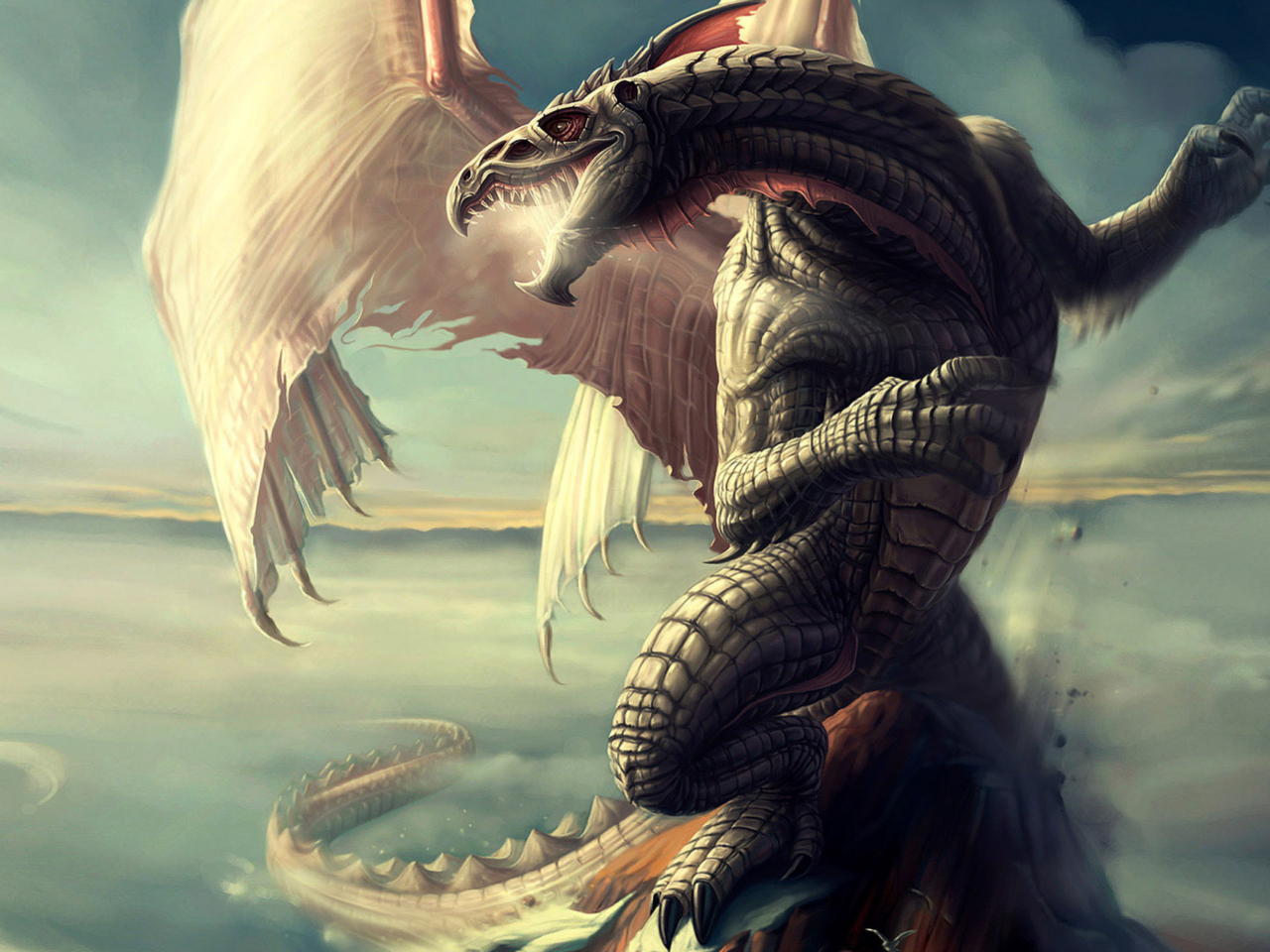 Das Fantasy Dragon Art Wallpaper 1280x960