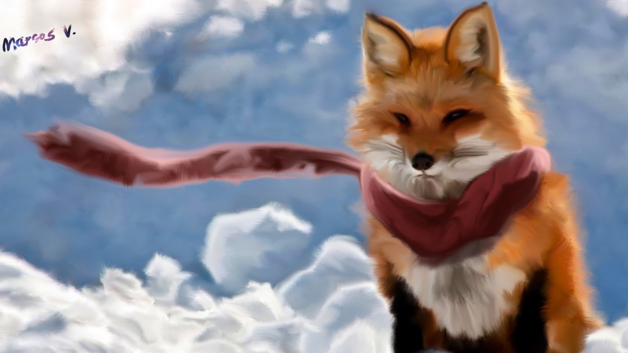 Das Fox Painting Wallpaper 1280x720