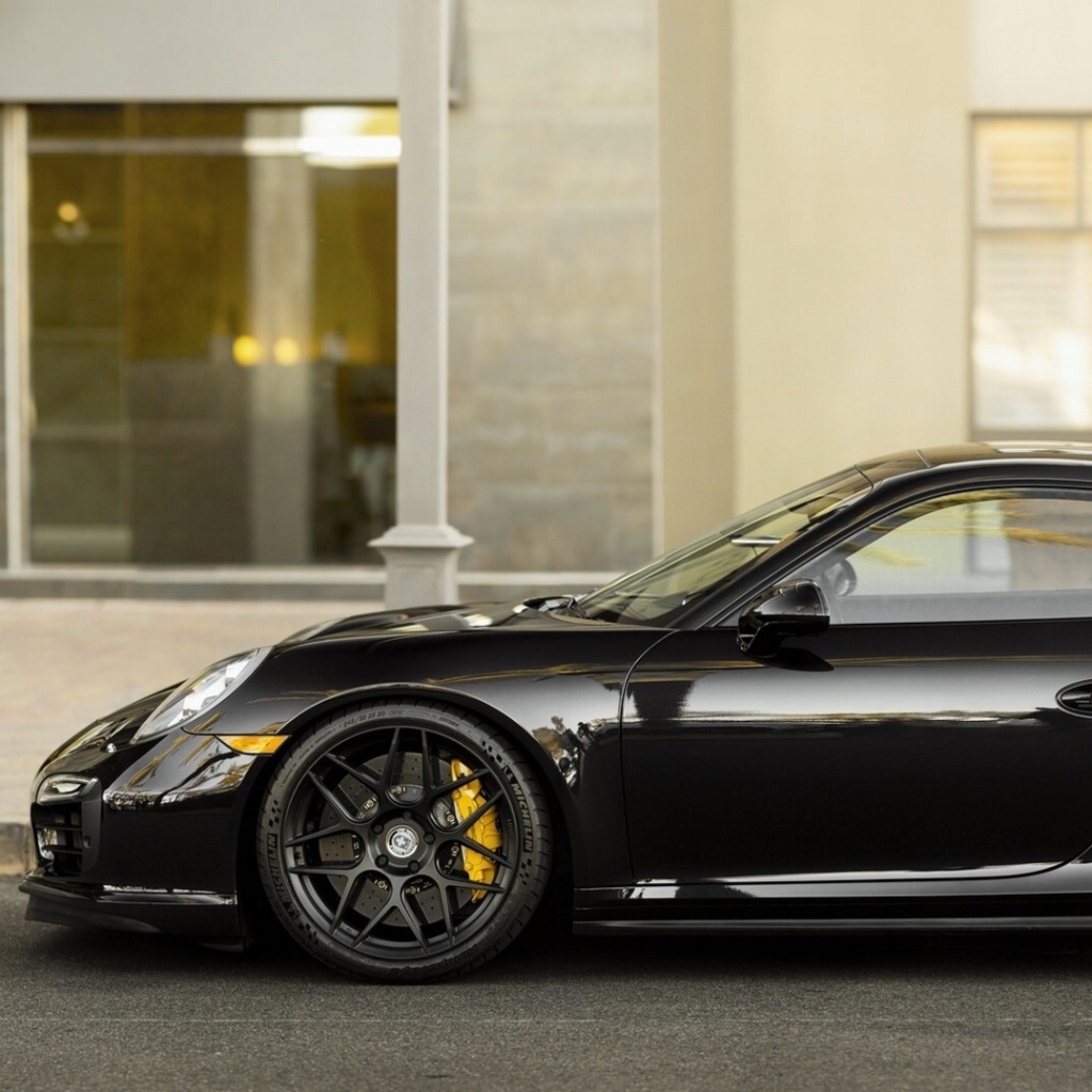Fondo de pantalla Porsche 911 Turbo Black 1024x1024