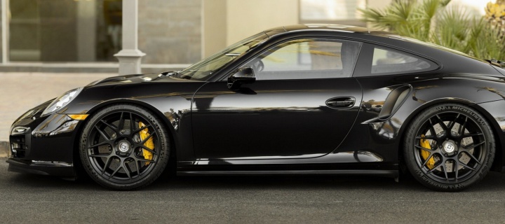 Screenshot №1 pro téma Porsche 911 Turbo Black 720x320
