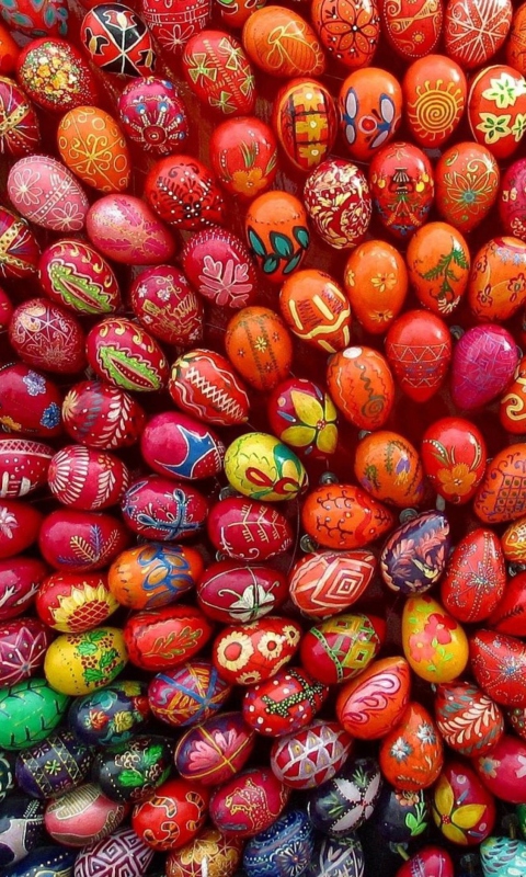 Decorated Easter Eggs wallpaper 480x800