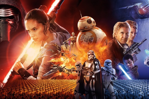 Fondo de pantalla Star wars the Awakening forces Poster 480x320