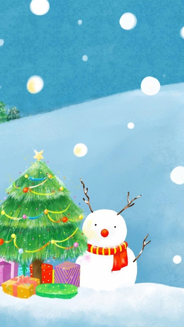 Fondo de pantalla Christmas Tree And Snowman 360x640
