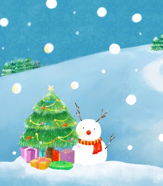 Christmas Tree And Snowman - Obrázkek zdarma pro iPhone 6 Plus