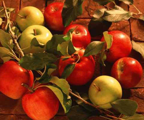 Обои Red Apples & Green Apples 480x400