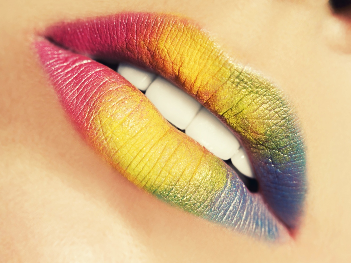 Fondo de pantalla Rainbow Lips 1400x1050