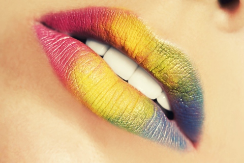 Das Rainbow Lips Wallpaper 480x320