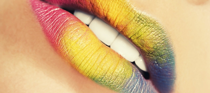 Das Rainbow Lips Wallpaper 720x320
