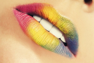Rainbow Lips Background for Android, iPhone and iPad