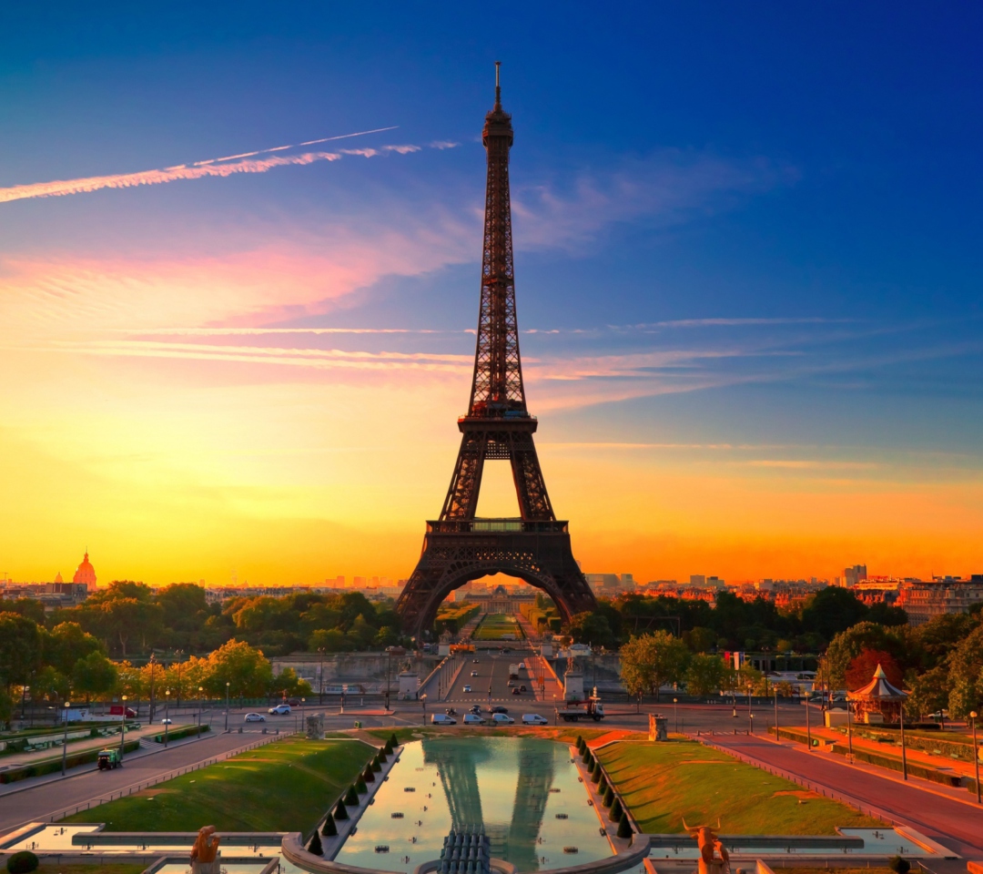 Das Paris Sunset Wallpaper 1080x960