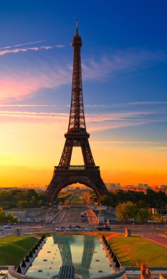 Das Paris Sunset Wallpaper 240x400
