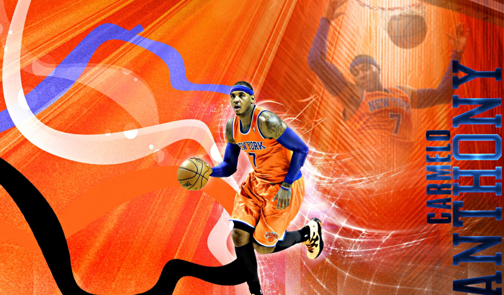 Das Carmelo Anthony NBA Player Wallpaper 1024x600