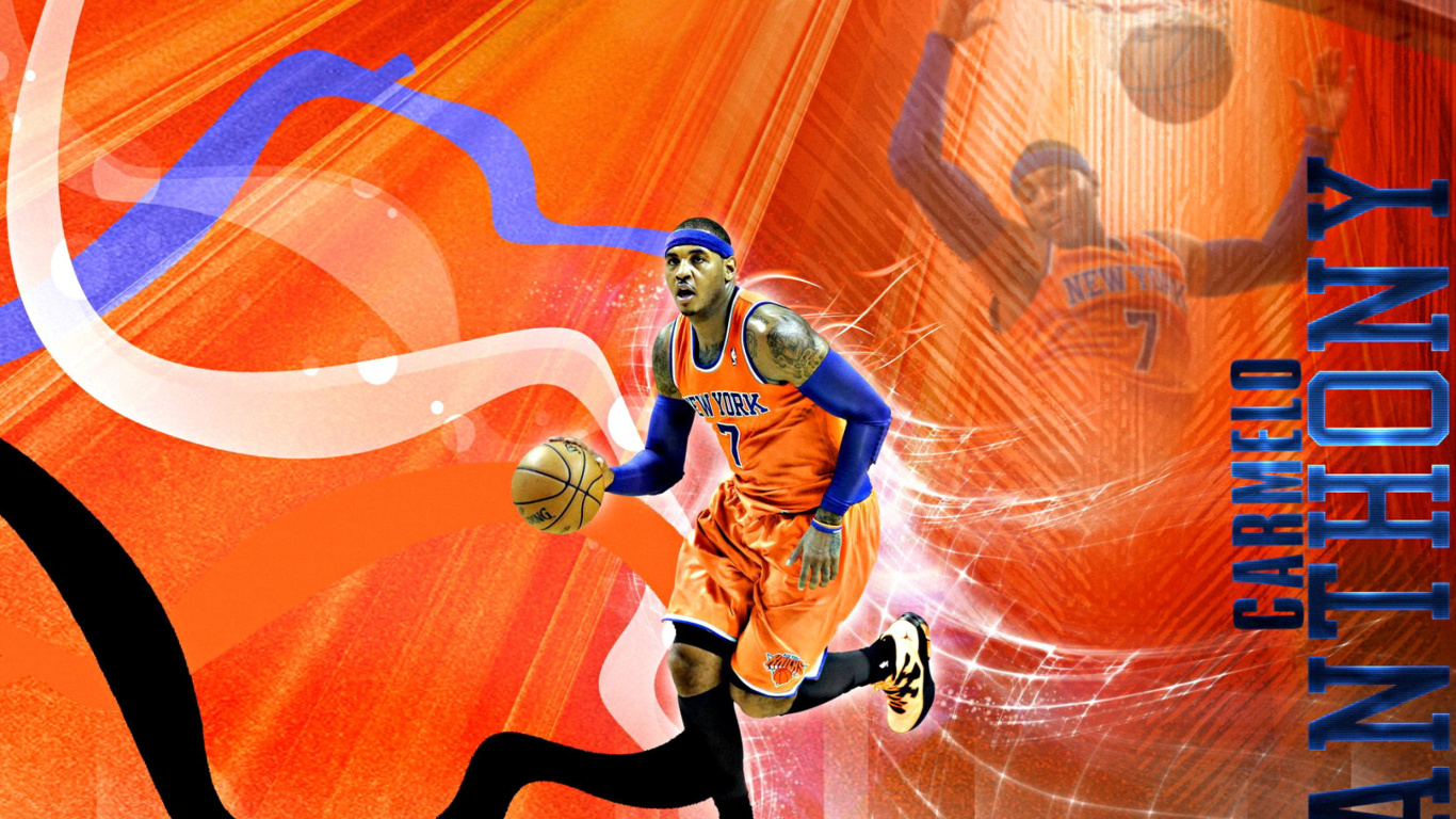 Обои Carmelo Anthony NBA Player 1366x768