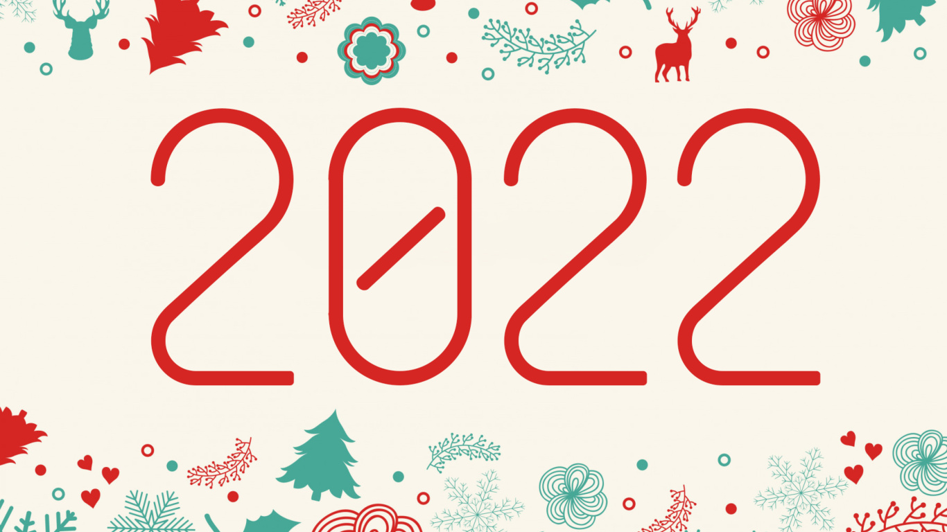 Обои Happy New Year 2022 Quote HD 1366x768