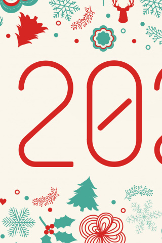 Sfondi Happy New Year 2022 Quote HD 320x480