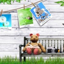 Das Clipart with Photos Wallpaper 128x128