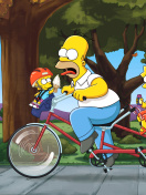 Sfondi The Simpsons Maggie, Marge, Homer and Bart 132x176