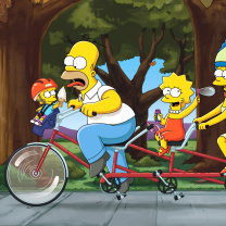 Das The Simpsons Maggie, Marge, Homer and Bart Wallpaper 208x208