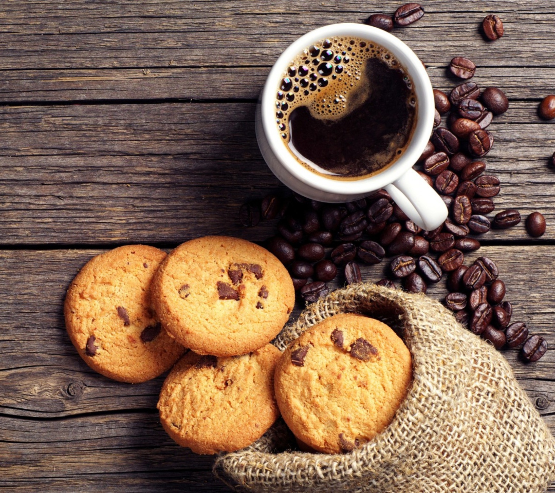 Perfect Morning Coffee With Cookies wallpaper 1080x960