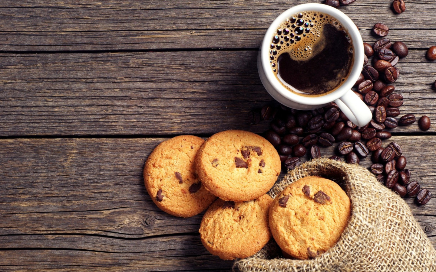 Perfect Morning Coffee With Cookies wallpaper 1440x900
