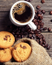 Perfect Morning Coffee With Cookies wallpaper 176x220