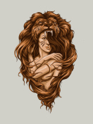 Das Lion Girl Illustration Wallpaper 132x176