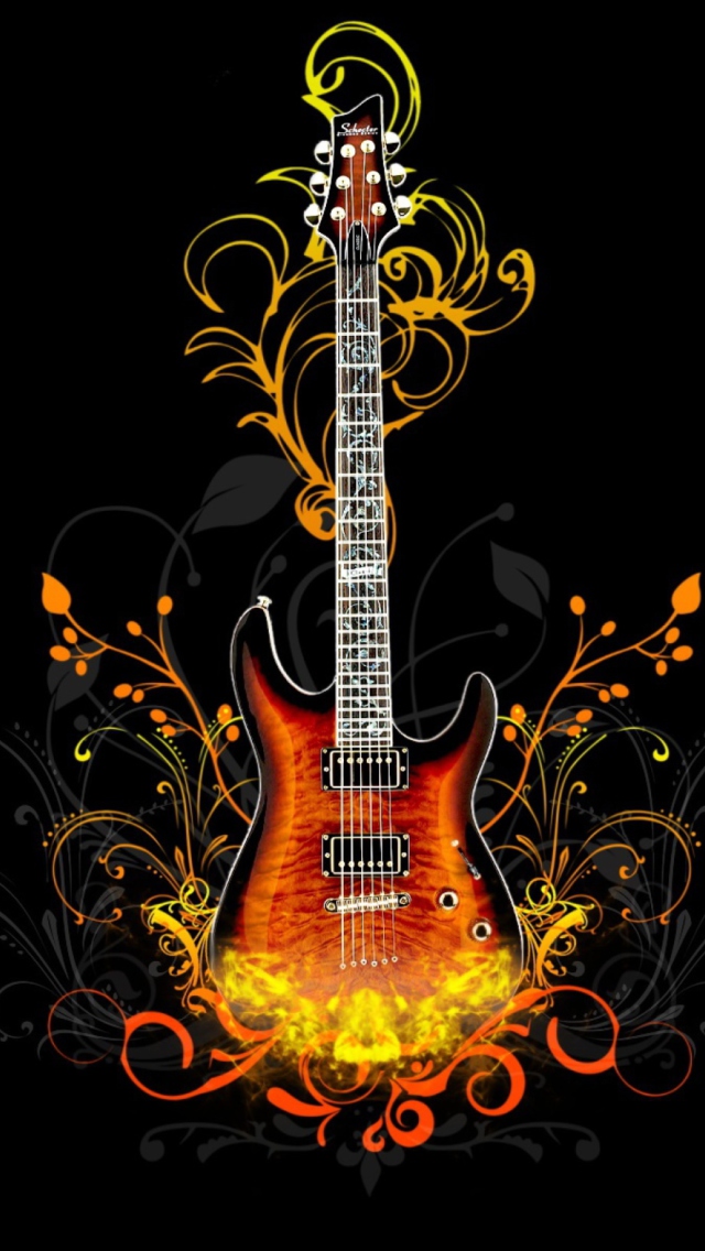 Das Guitar Abstract Wallpaper 640x1136