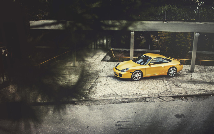 Yellow Porsche Carrera wallpaper