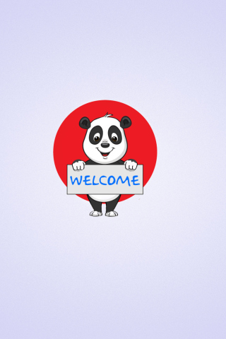 Обои Welcome Panda 320x480