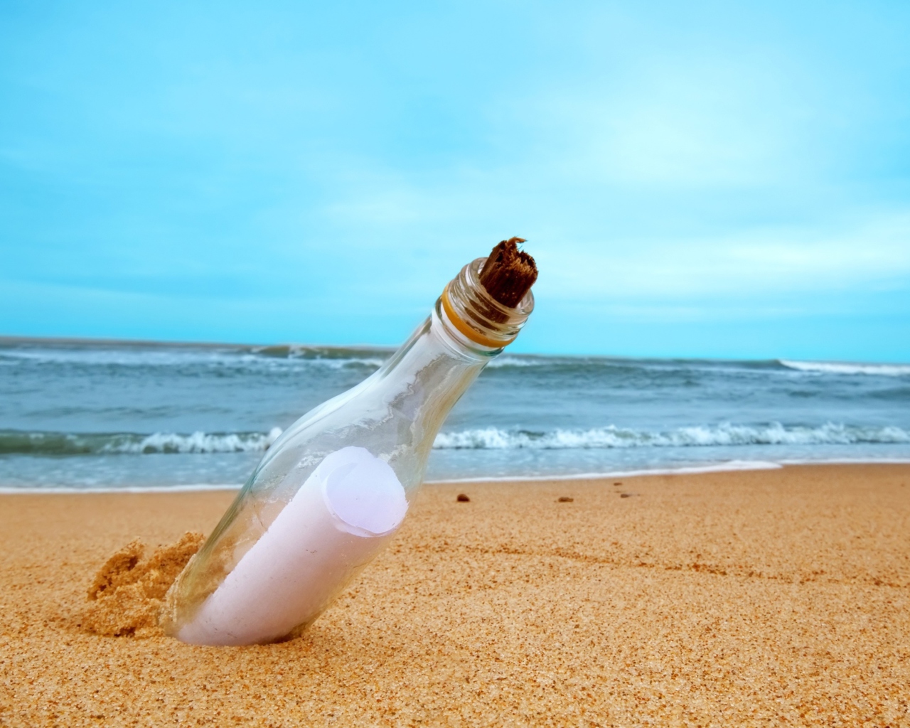 Das Message In Bottle Wallpaper 1280x1024