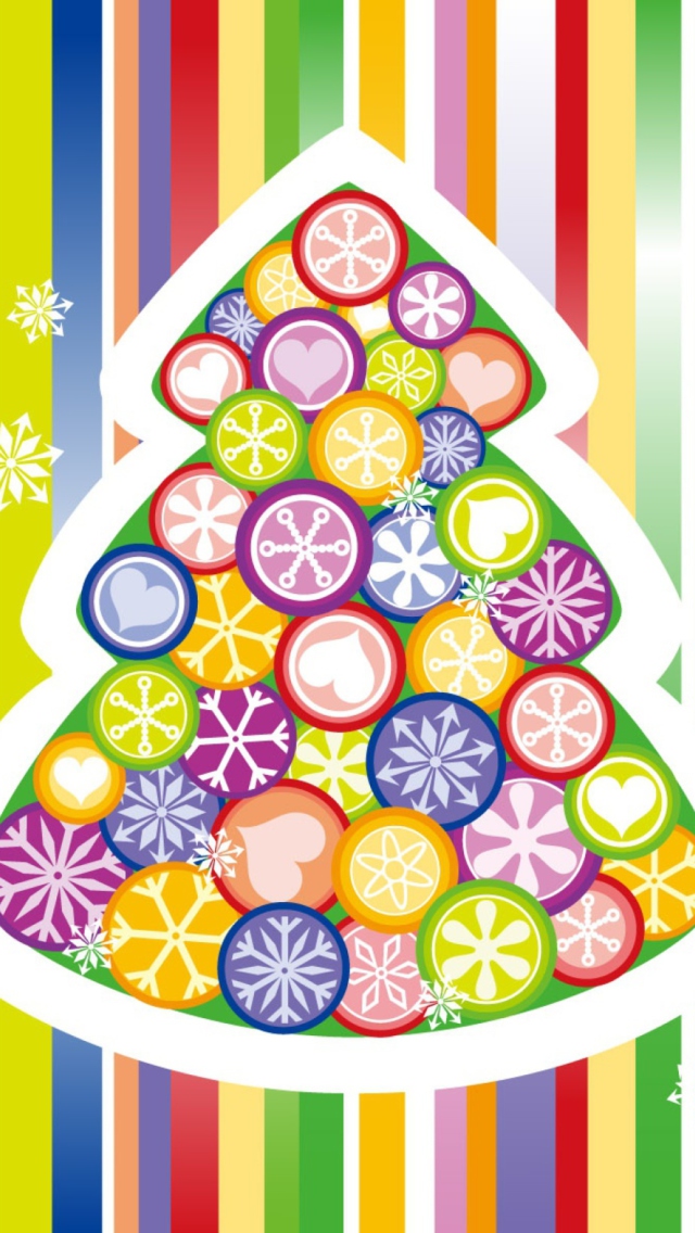 Das Colorful Christmas Wallpaper 640x1136