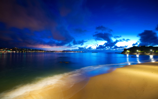 Free Night Beach Picture for Android, iPhone and iPad