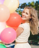 Sfondi Smiling Girl With Balloons 128x160