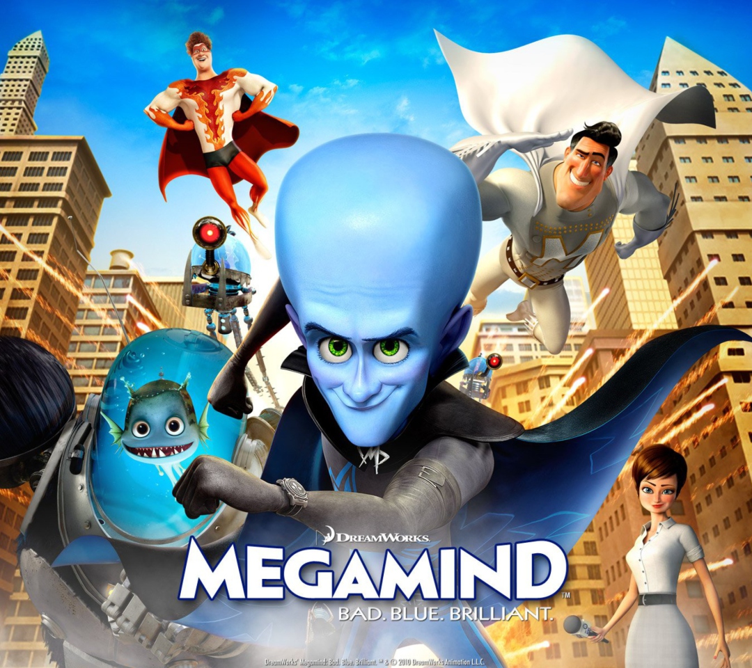 Screenshot №1 pro téma Megamind: Bad Blue Brilliant 1080x960