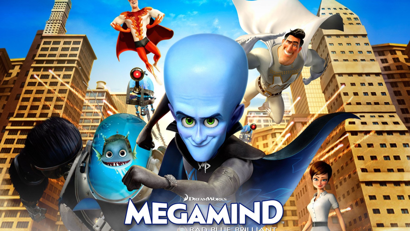 Sfondi Megamind: Bad Blue Brilliant 1600x900