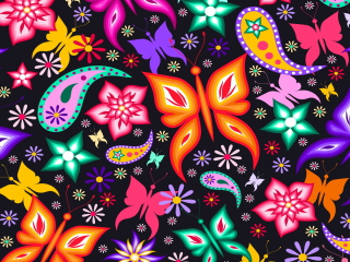 Das Floral Butterflies Wallpaper 320x240
