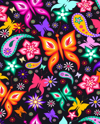 Kostenloses Floral Butterflies Wallpaper für 750x1334