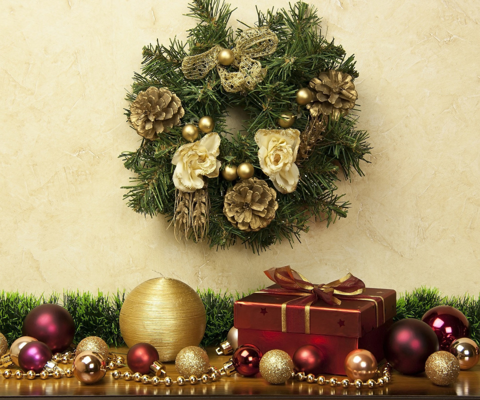 Das Christmas Decorations Collection Wallpaper 960x800