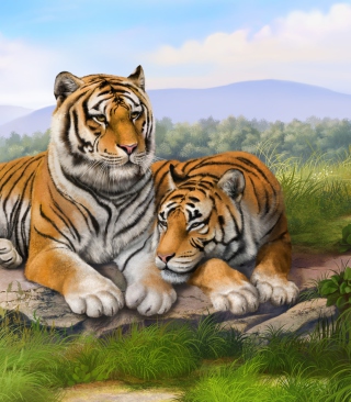 Kostenloses Tigers Art Wallpaper für iPhone 5C