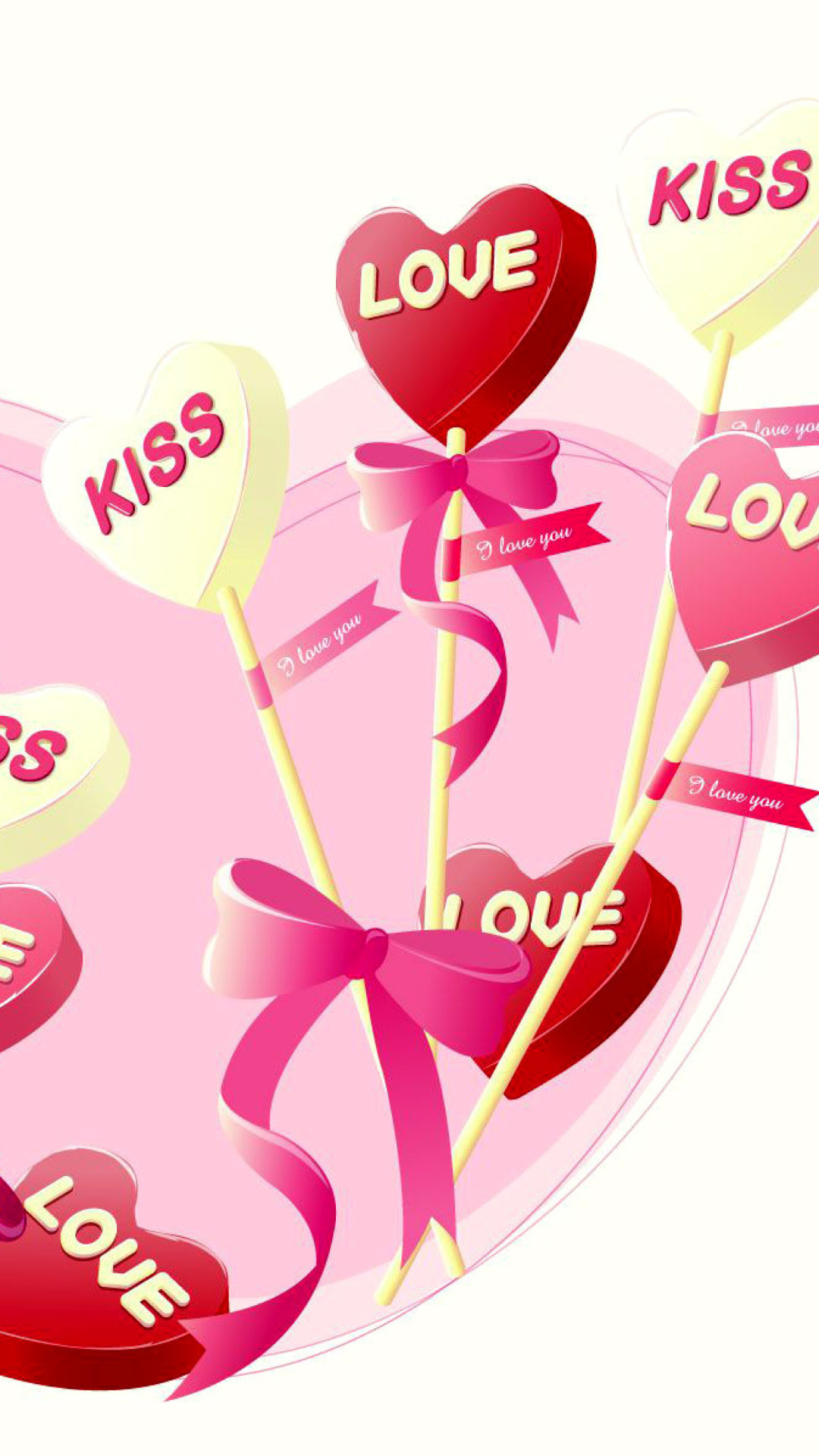 Обои I Love You Balloons and Hearts 1080x1920