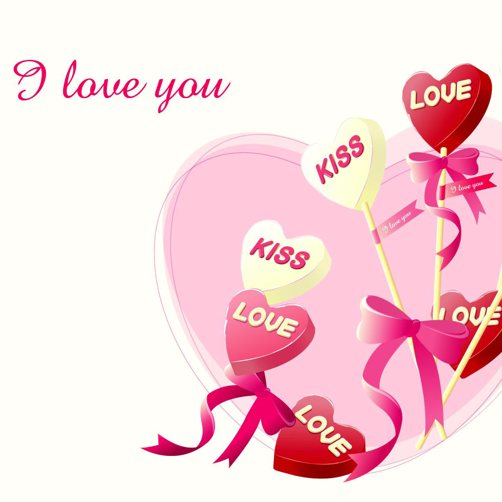 Das I Love You Balloons and Hearts Wallpaper 2048x2048