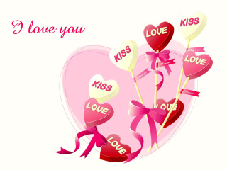 Sfondi I Love You Balloons and Hearts 320x240