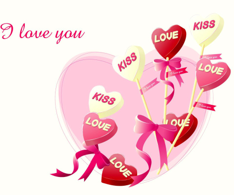 Das I Love You Balloons and Hearts Wallpaper 480x400