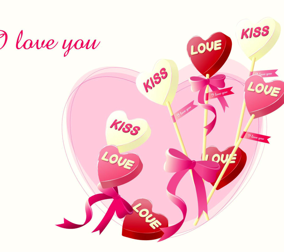 I Love You Balloons and Hearts wallpaper 960x854