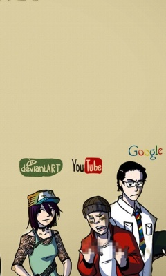 Das Social Networks, Twitter, Facebook, Youtube, Wikipedia Wallpaper 240x400